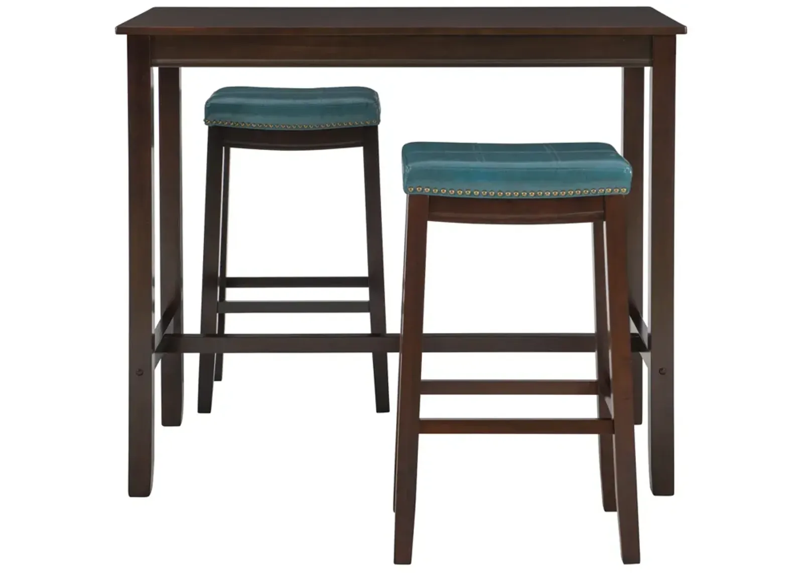 Claridge 3-Piece Brown/Blue Bar Stools & Table Set