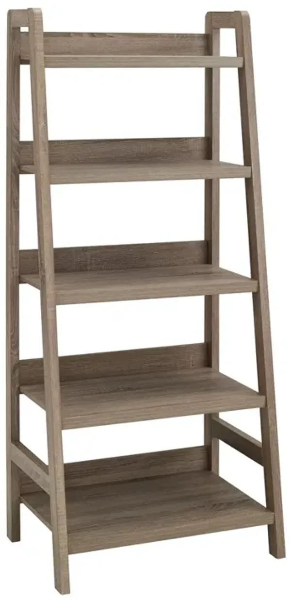 Linon Tracey Gray Ladder Bookcase