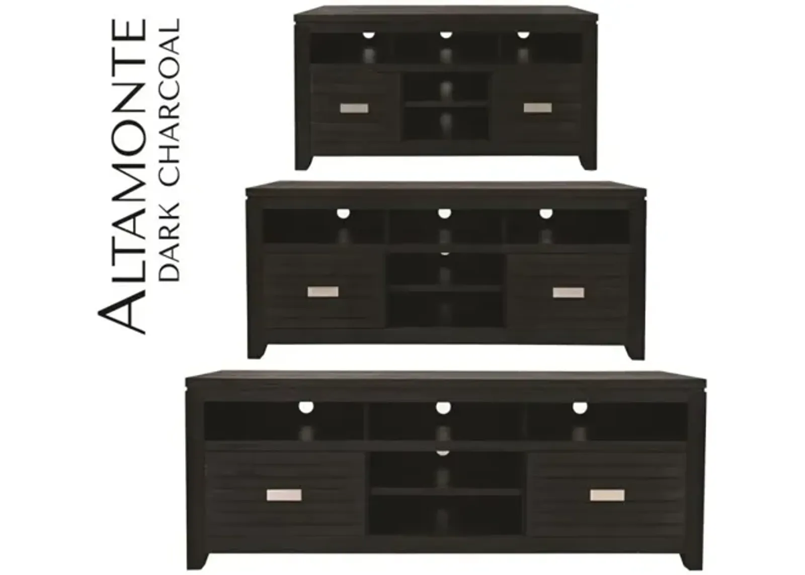 Jofran Altamonte 60 Inch Dark Charcoal Media Entertainment TV Stand