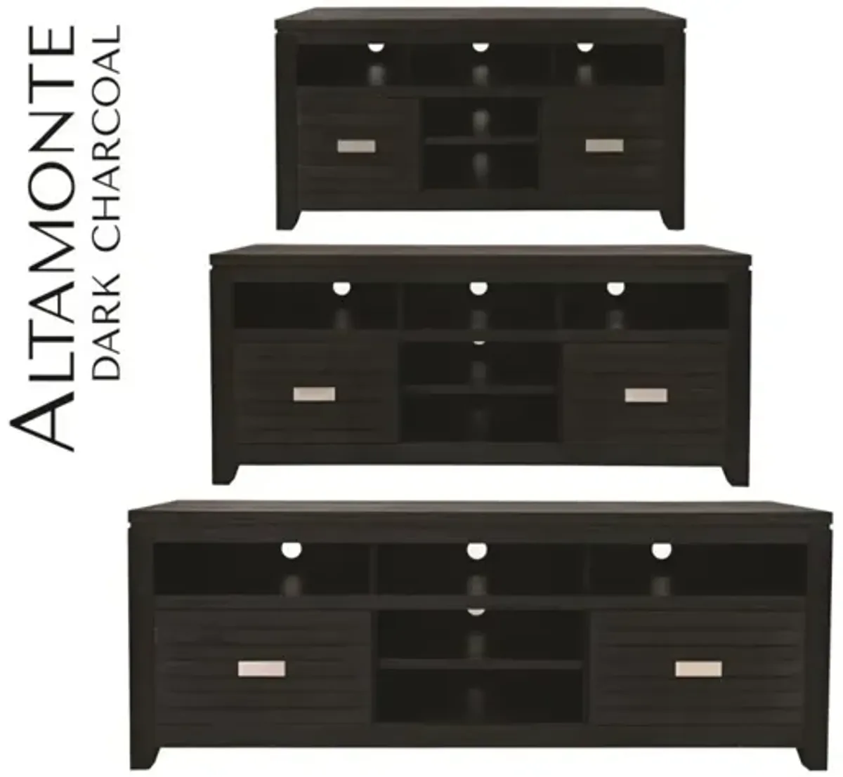 Jofran Altamonte 60 Inch Dark Charcoal Media Entertainment TV Stand