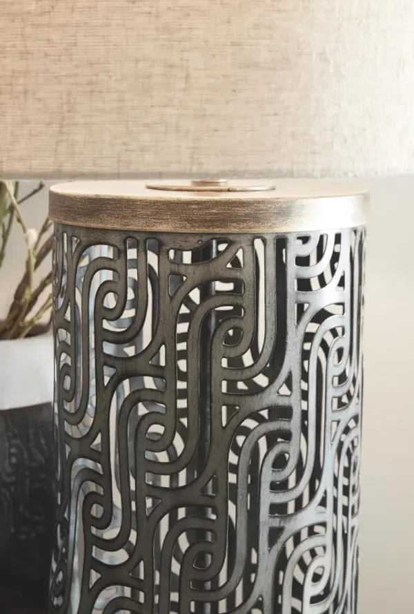 Ashley Dayo Table Lamp Gray/Gold Finish Signature Design