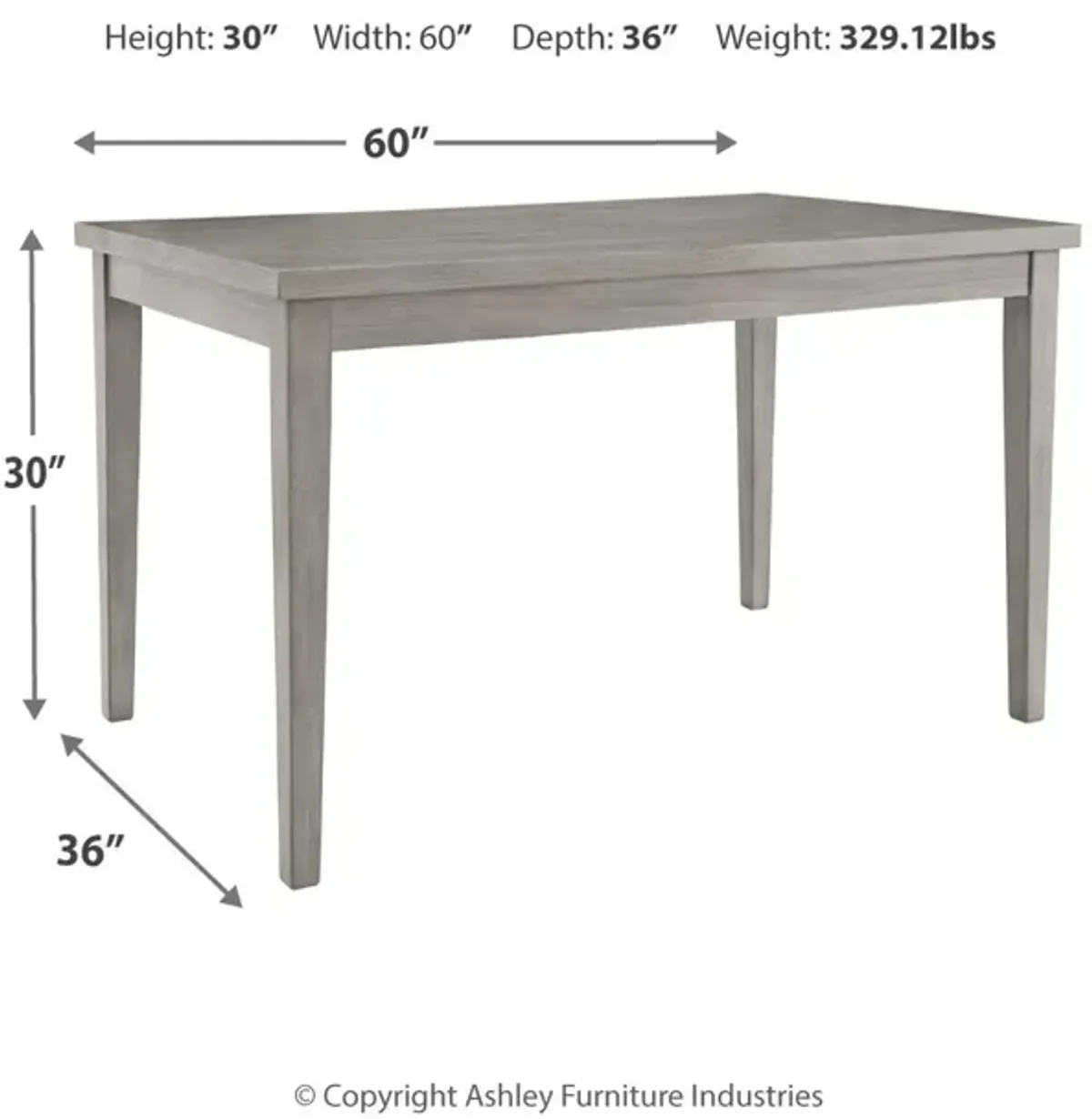 Ashley Parellen Gray Dining Room Table