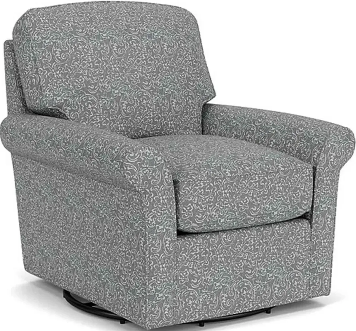 Flexsteel Parkway Silver Charcoal Swivel Glider