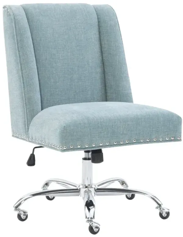 Linon Draper Aqua Home Office Desk Chair