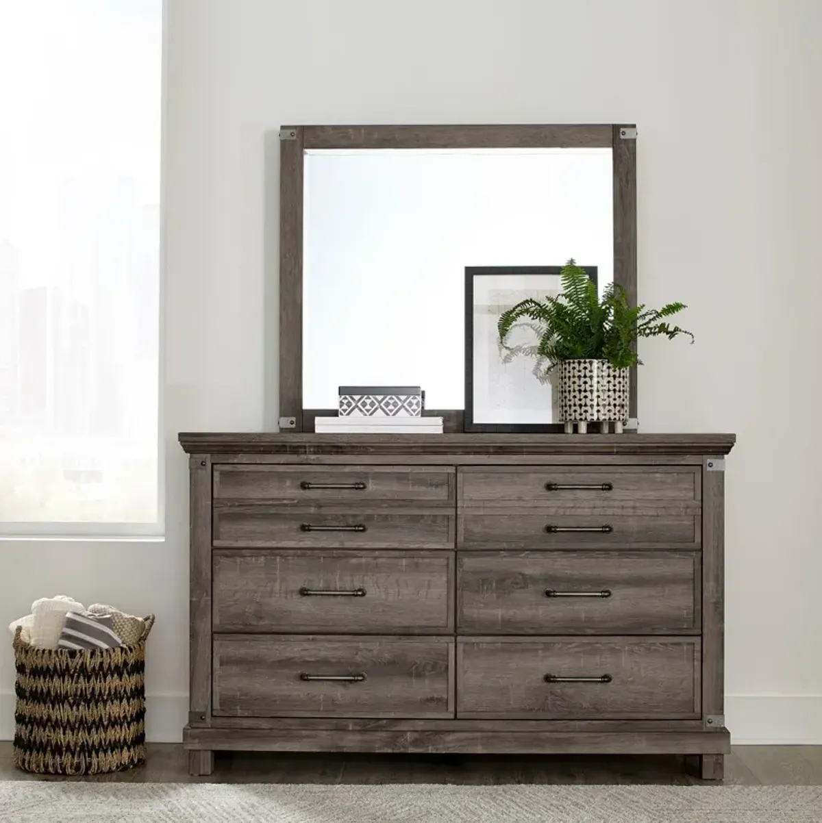 Liberty Furniture Lakeside Haven Brownstone Dresser & Mirror