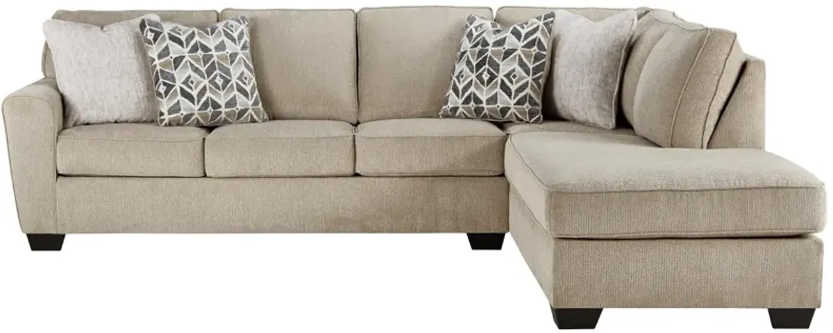 Ashley Decelle 2-Piece Sectional with Chaise Right-Arm Facing Putty