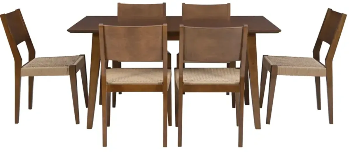 Powell Cadence 7-Piece Dining Set Brown