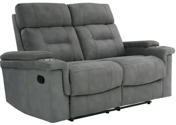 Parker House Diesel Manual Collection Manual Loveseat in Cobra Grey Color
