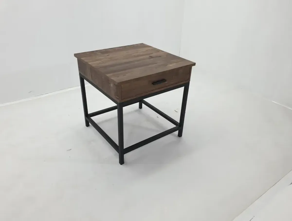 Coaster Byers 1-Drawer Square Engineered Wood End Table Brown Oak