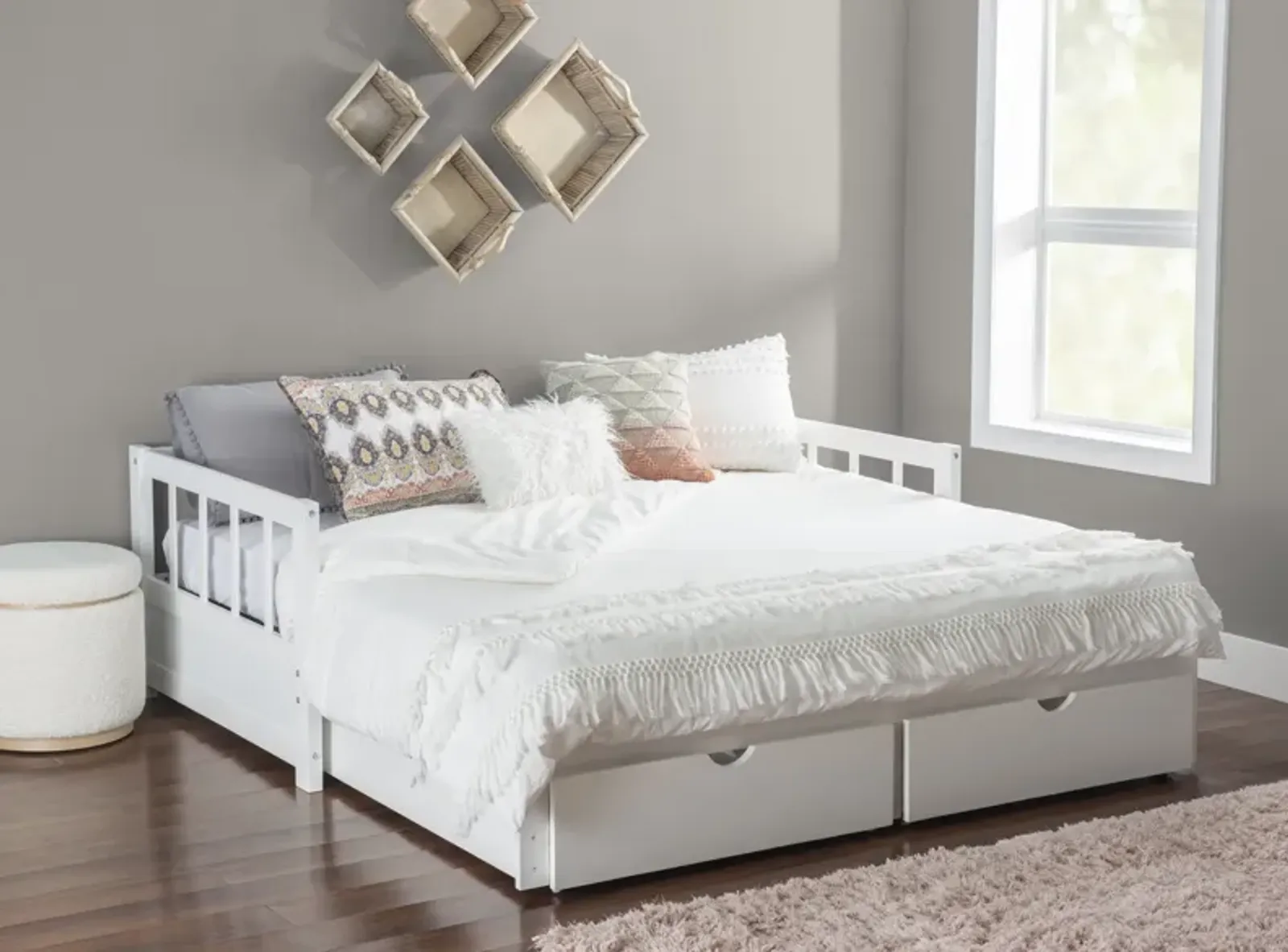 Powell Hadley Storage Trundle White Daybed