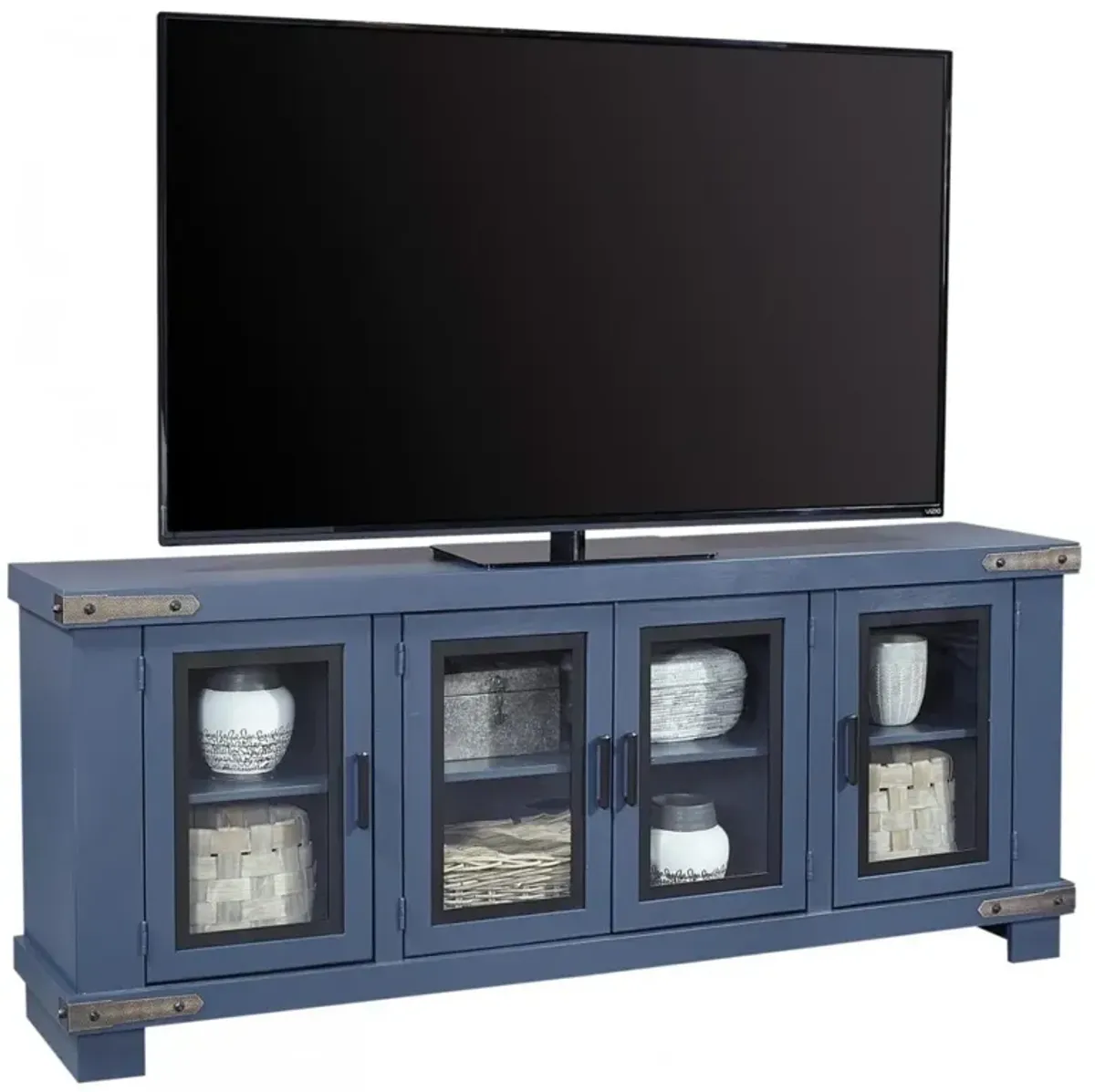 Aspenhome Sawyer Malta Blue 79 Inch TV Stand Hutch