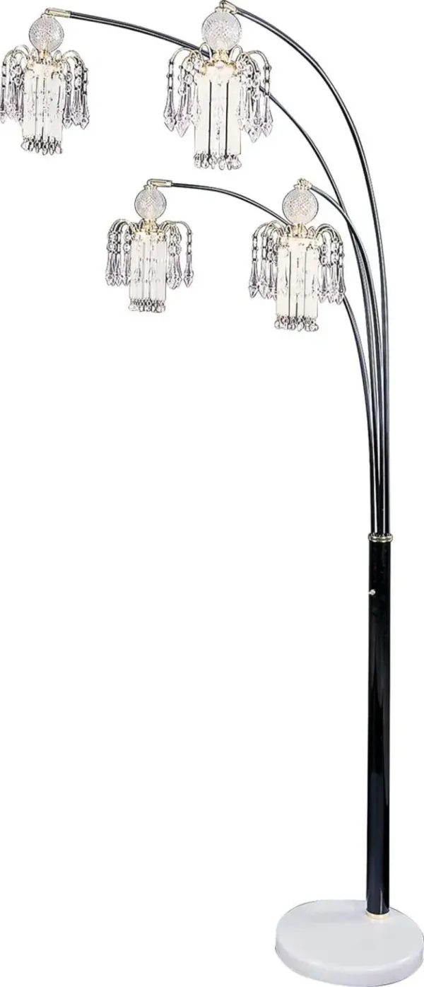 Coaster Maisel 91 Inch Hanging Crystal Arc Tree Floor Lamp Black