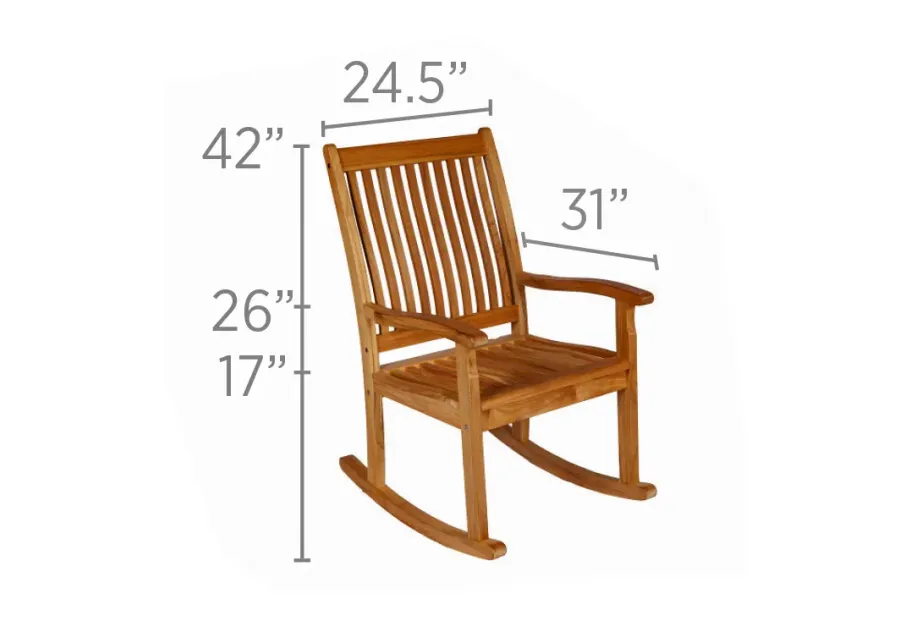 HIGH BACK COMFORT OUTDOOR ROCKING CHAIR