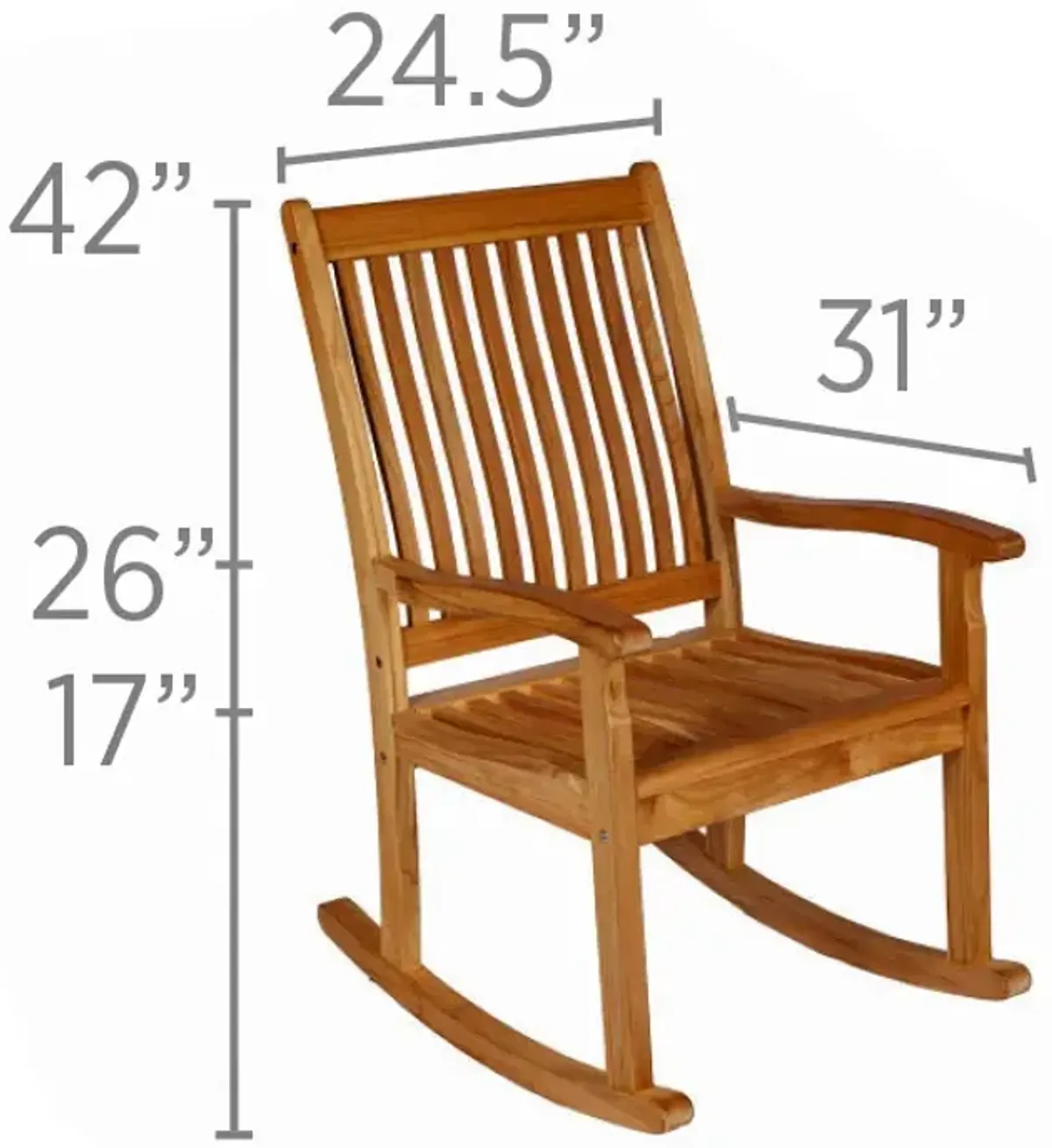 Royal Teak High Back Comfort Outdoor Rocking Chair