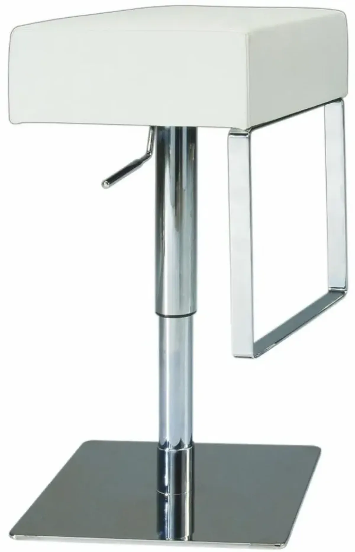 Chintaly White Modern Pneumatic-Adjustable Swivel Stool