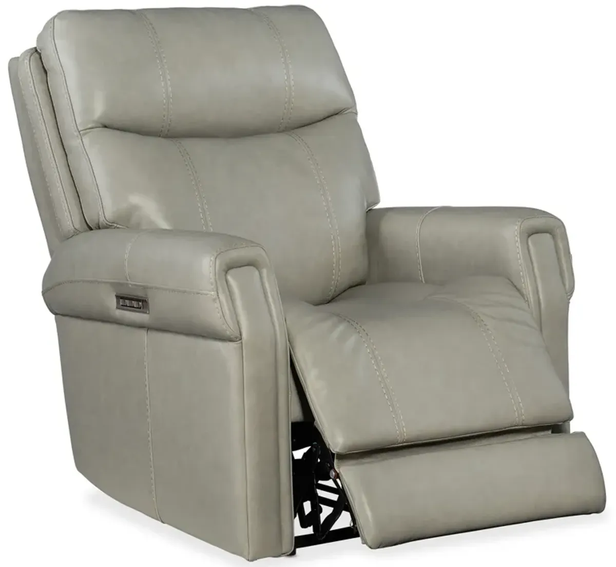 Hooker Furniture Carroll Milton Fog Power Leather Recliner with Power Headrest & Lumbar