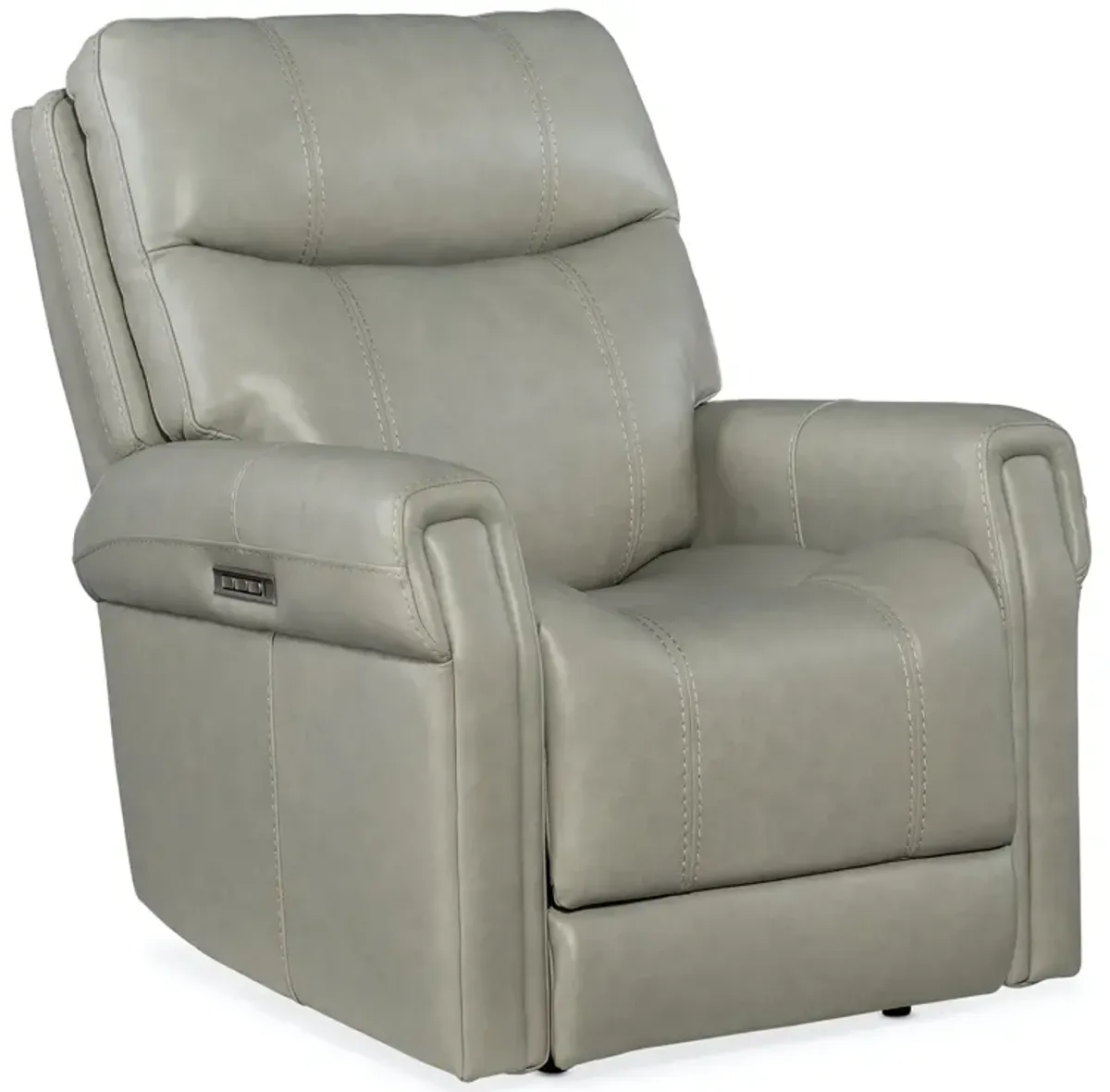 Hooker Furniture Carroll Milton Fog Power Leather Recliner with Power Headrest & Lumbar