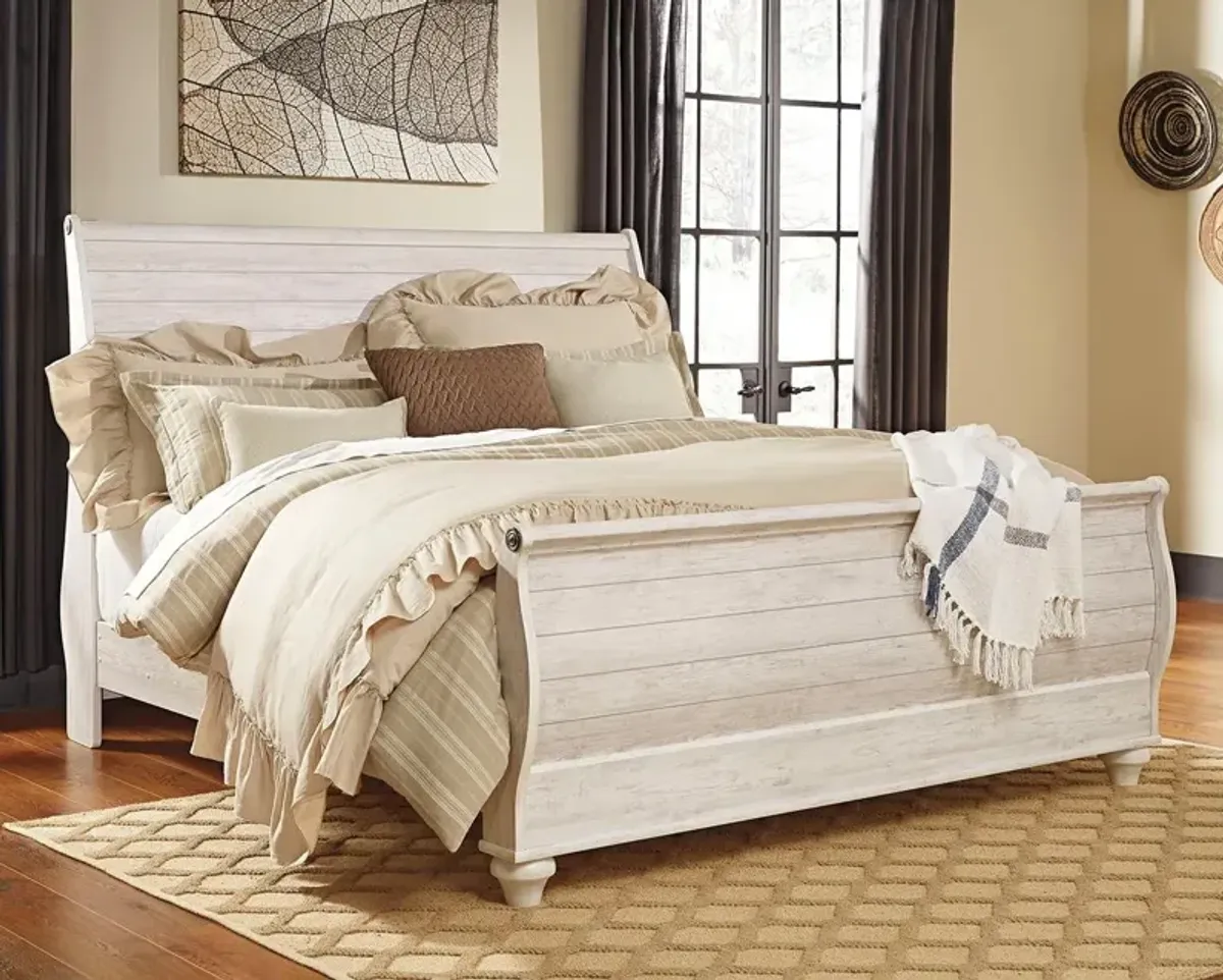 Ashley Willowton Whitewash King Sleigh Bed