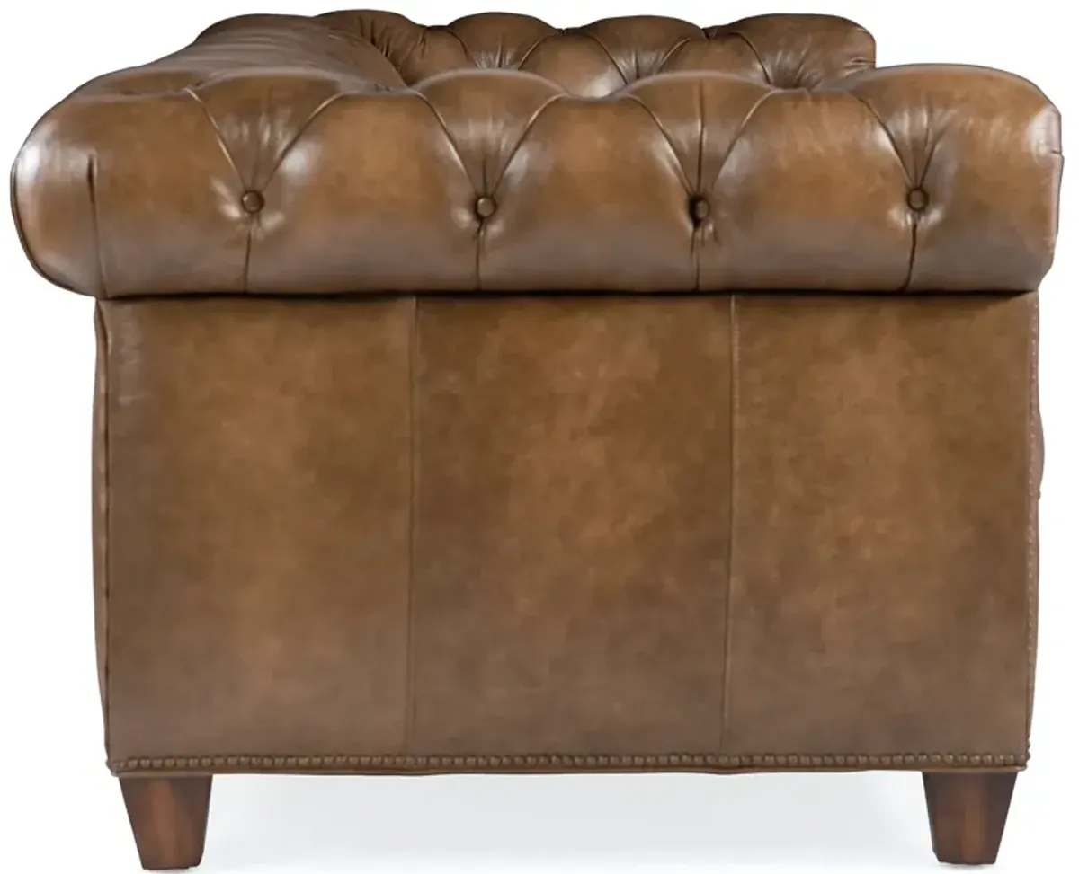 Hooker Furniture Chester Tufted Stationary Leather Sofa