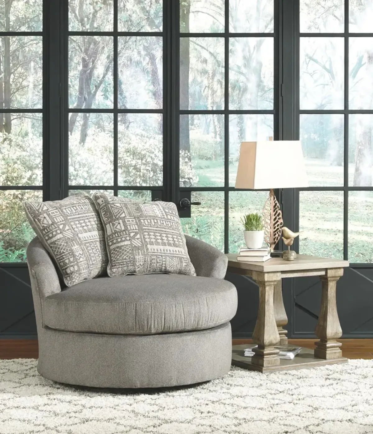 Ashley Soletren Ash Swivel Oversized Barrel Chair