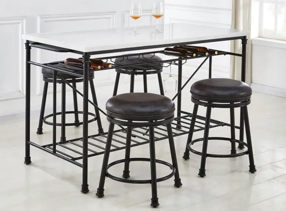 5-Piece Claire Counter Table & 4 Counter Chairs