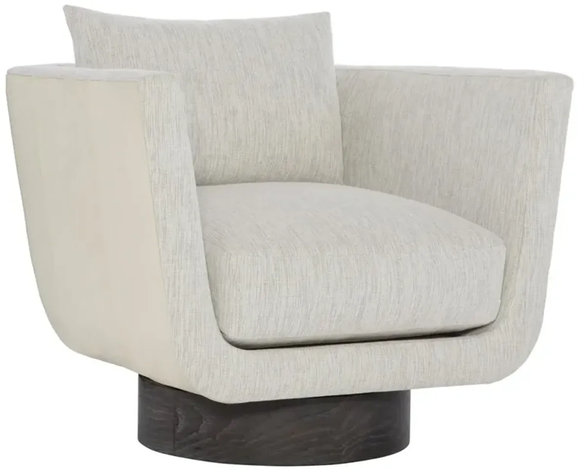 Bernhardt Gemma Leather-Fabric Swivel Chair