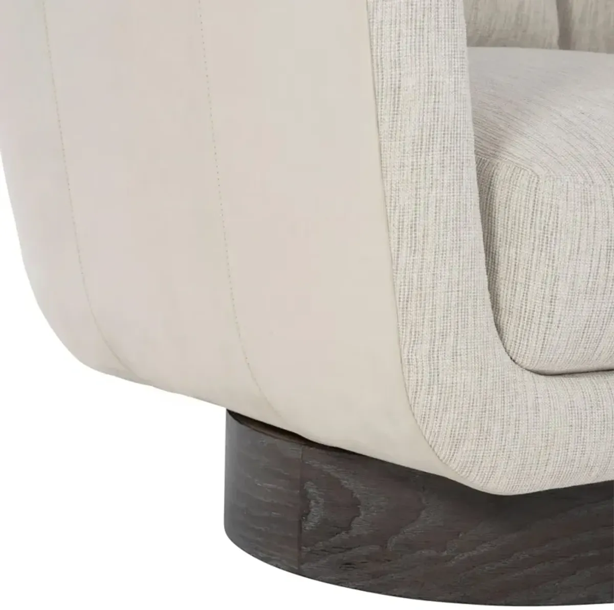 Bernhardt Gemma Leather-Fabric Swivel Chair