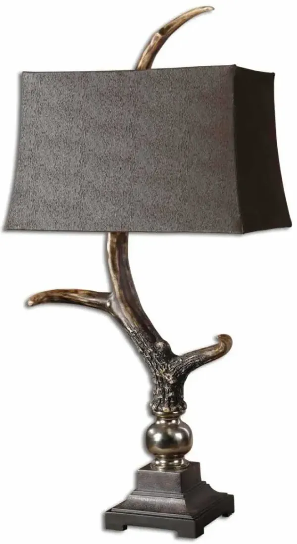 Uttermost Stag Horn Dark Burnished Bone Ivory Table Lamp