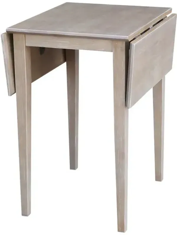 John Thomas Dining Essentials Small Drop Leaf Table in Taupe Gray