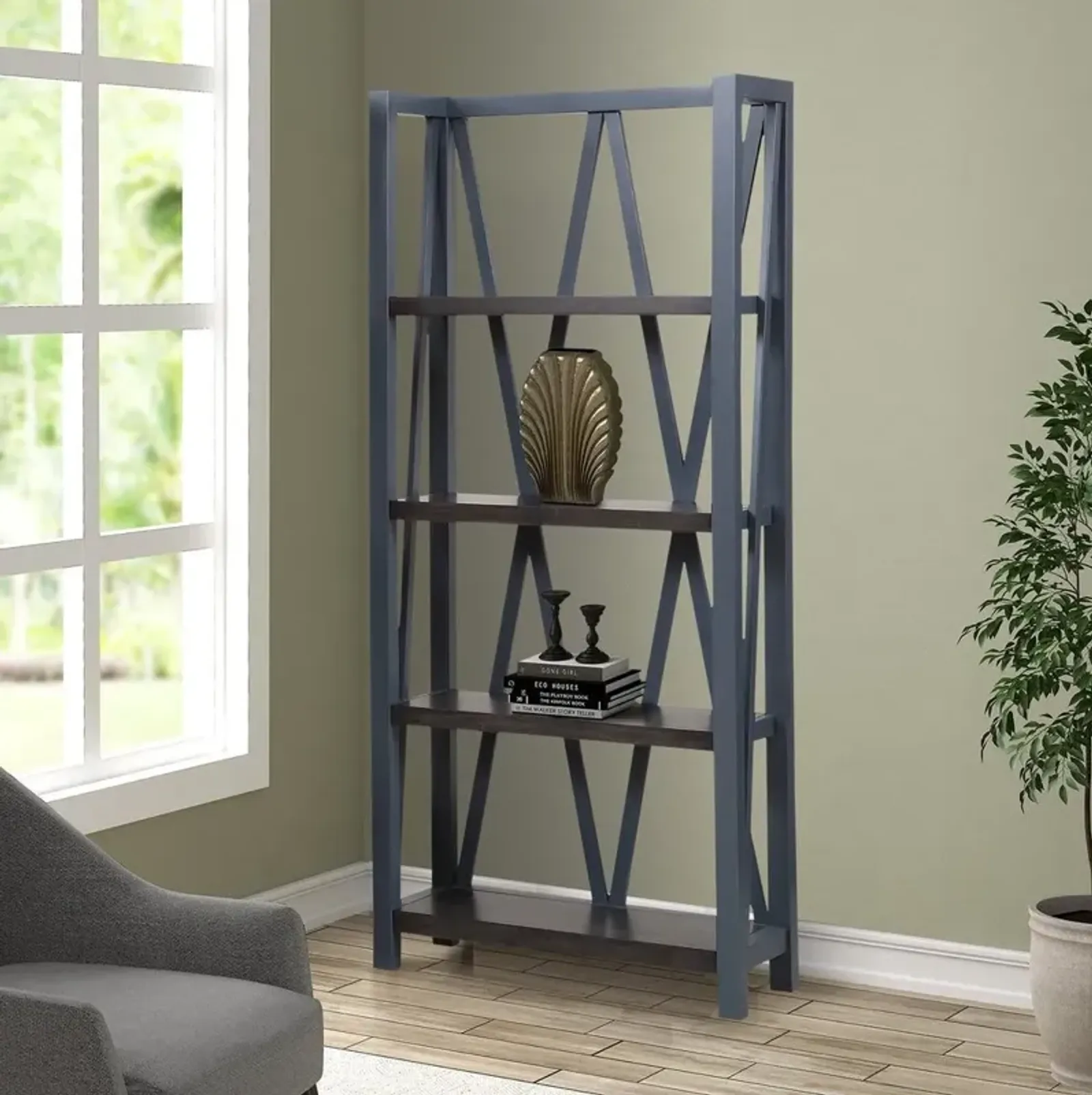 Parker House Americana Modern Denim Etagere Bookcase