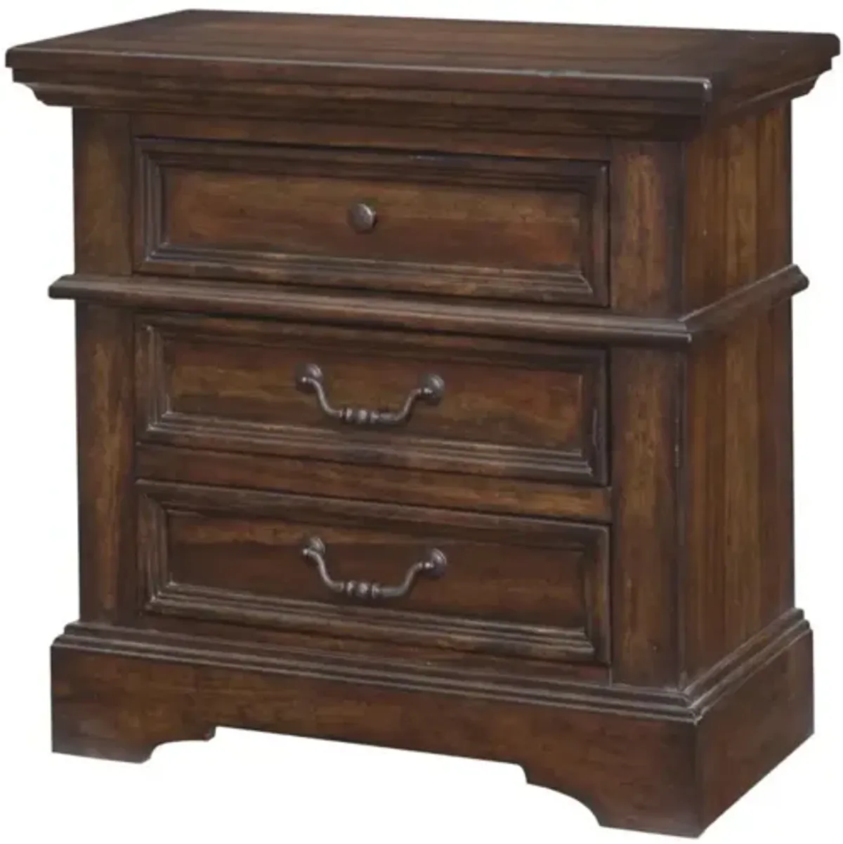 American Woodcrafters Complete Queen Bedroom Set Brown Panel Bed, Dresser, Mirror & Nightstand Tobacco Finish Stonebrook