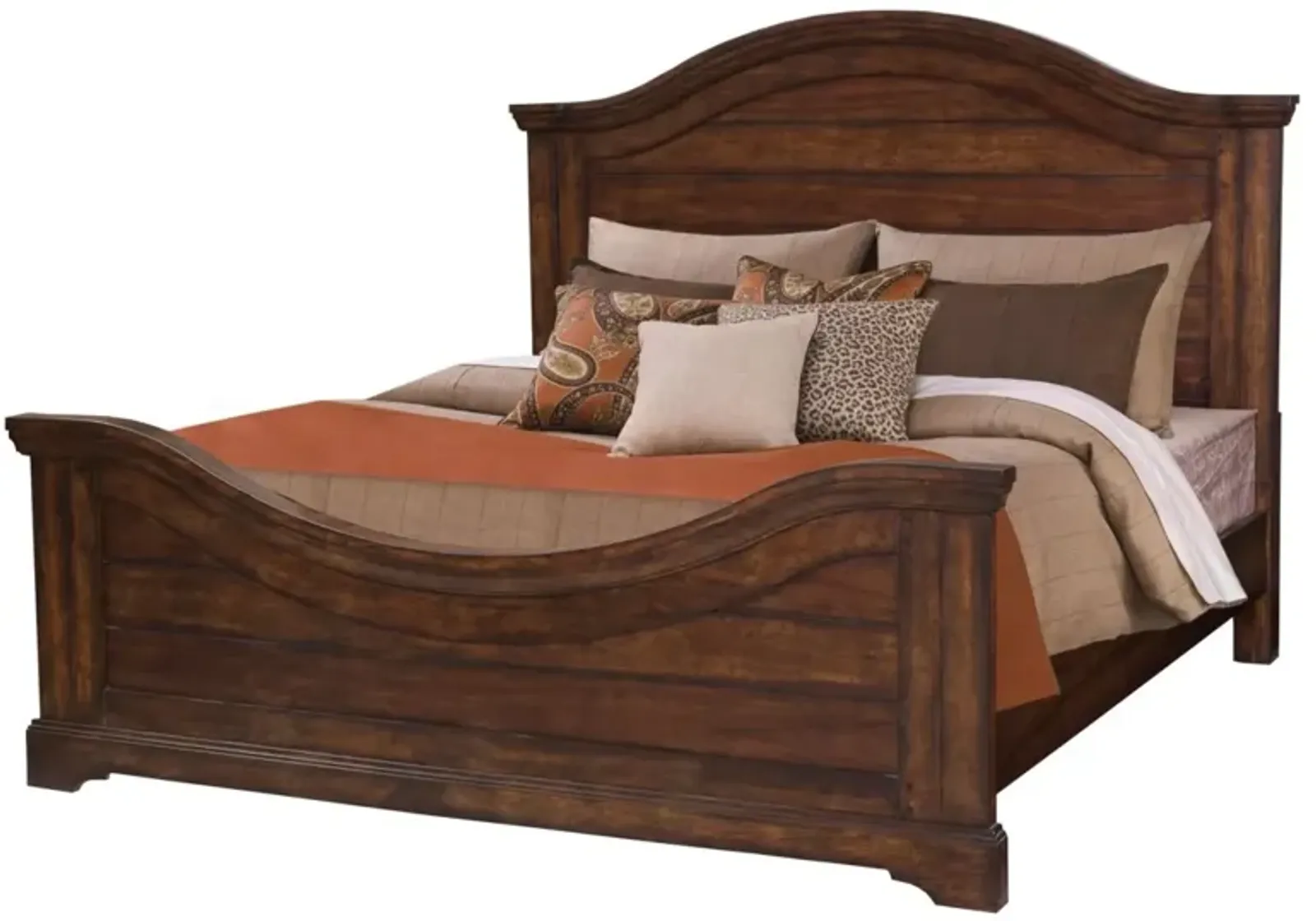 American Woodcrafters Complete Queen Bedroom Set Brown Panel Bed, Dresser, Mirror & Nightstand Tobacco Finish Stonebrook