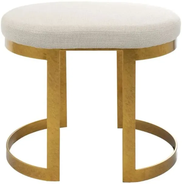 Uttermost Infinity Gold/White Accent Stool