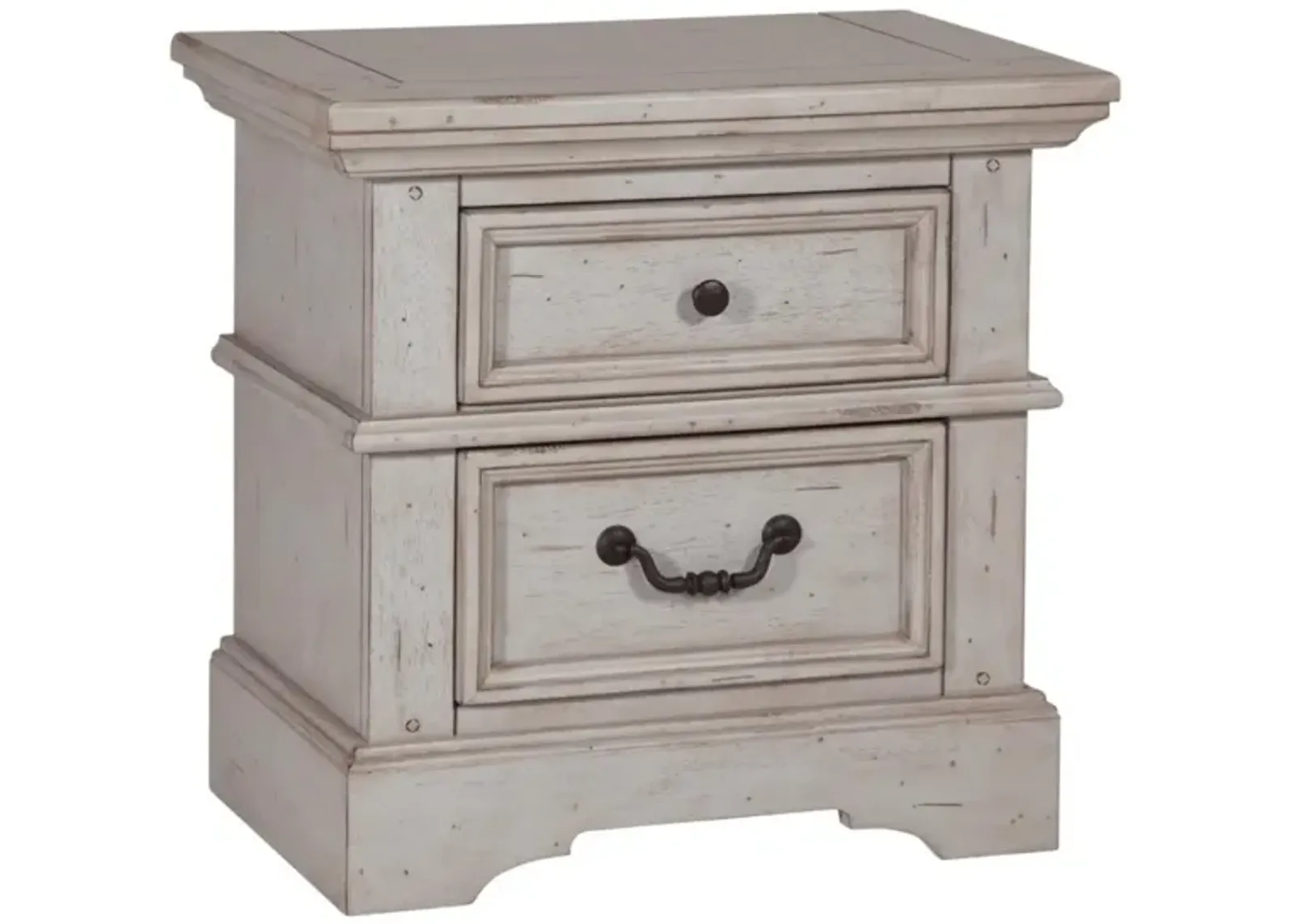 American Woodcrafters Stonebrook Small Nightstand in Light Distressed Antique Gray