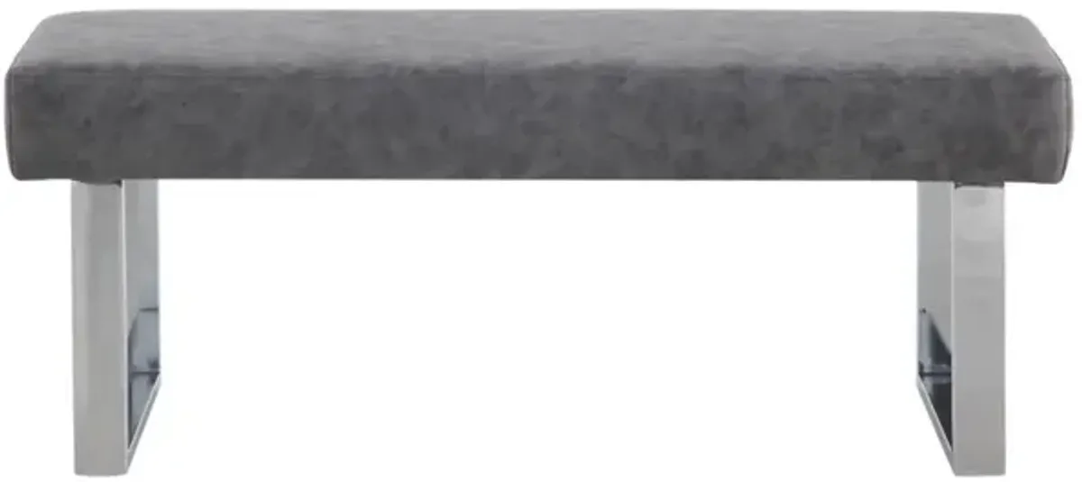 Chintaly Genevieve Grey Modern Gray Upholstered Dining Bench