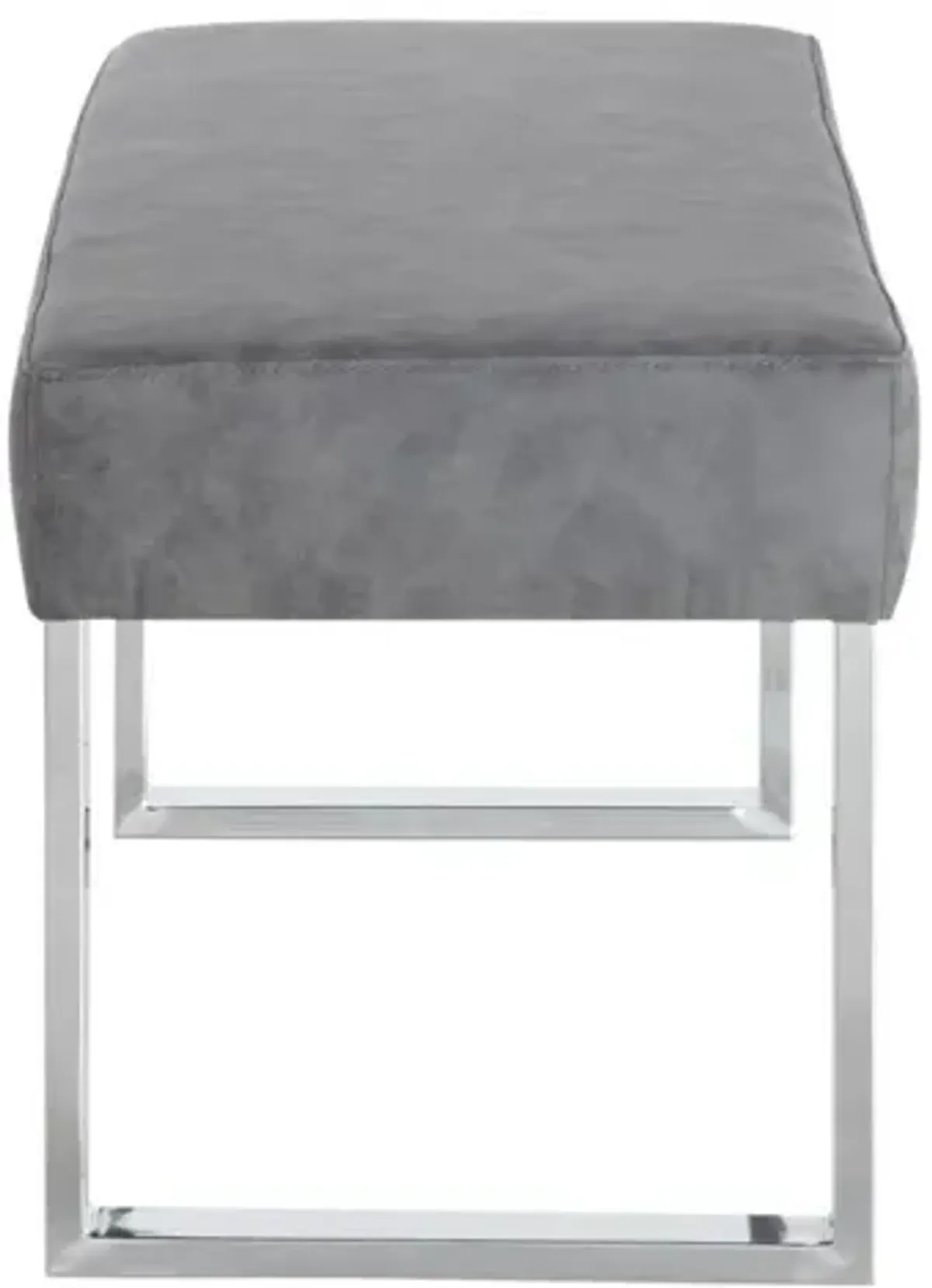 Chintaly Genevieve Grey Modern Gray Upholstered Dining Bench