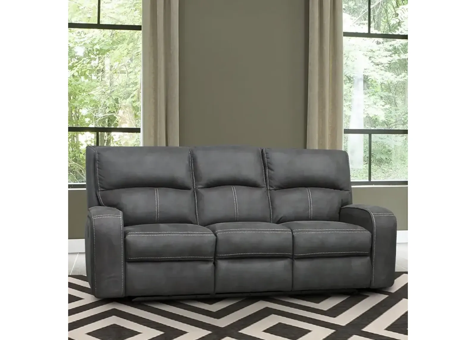 Parker House Polaris Collection Power Reclining Sofa in Slate Color