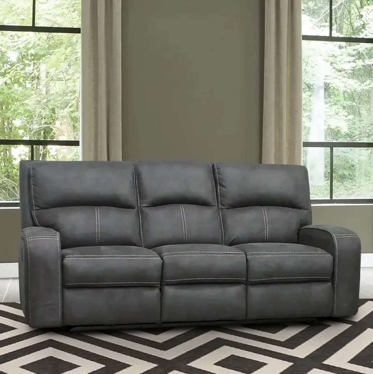 Parker House Polaris Collection Power Reclining Sofa in Slate Color