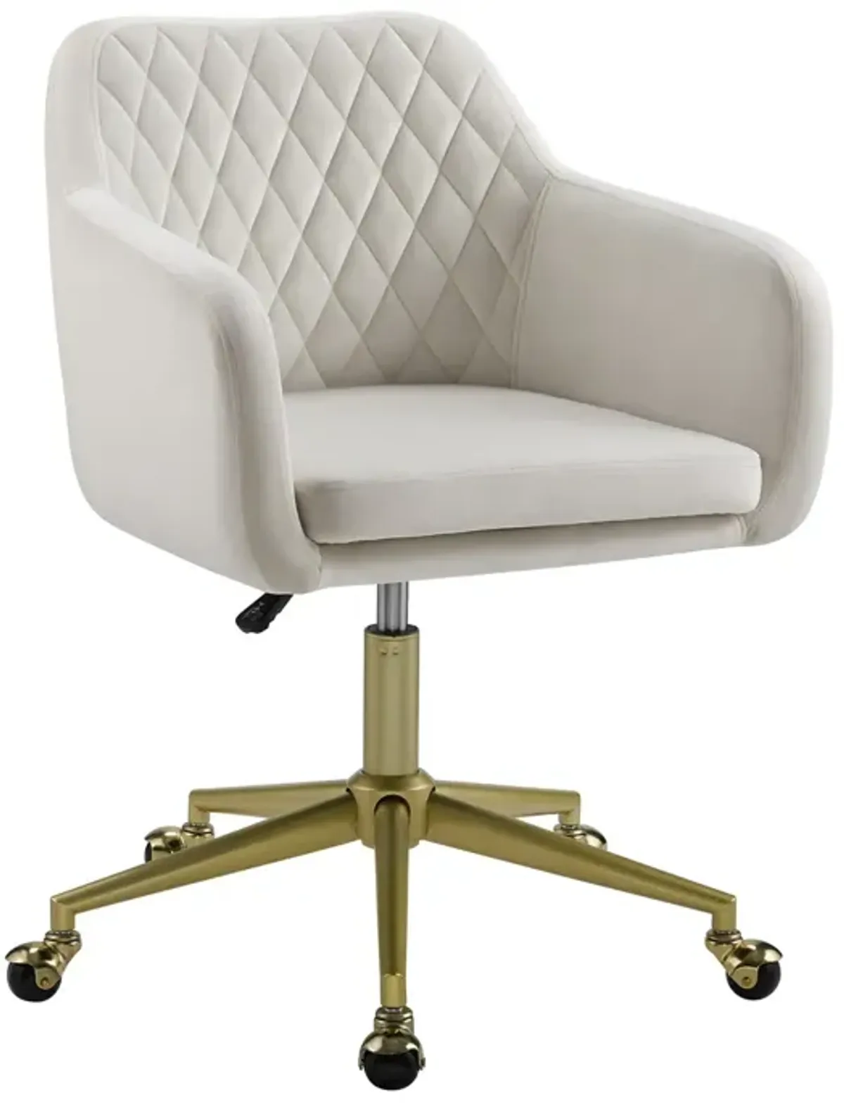 Linon Imogen Quilted Off White Home Office Desk Chair