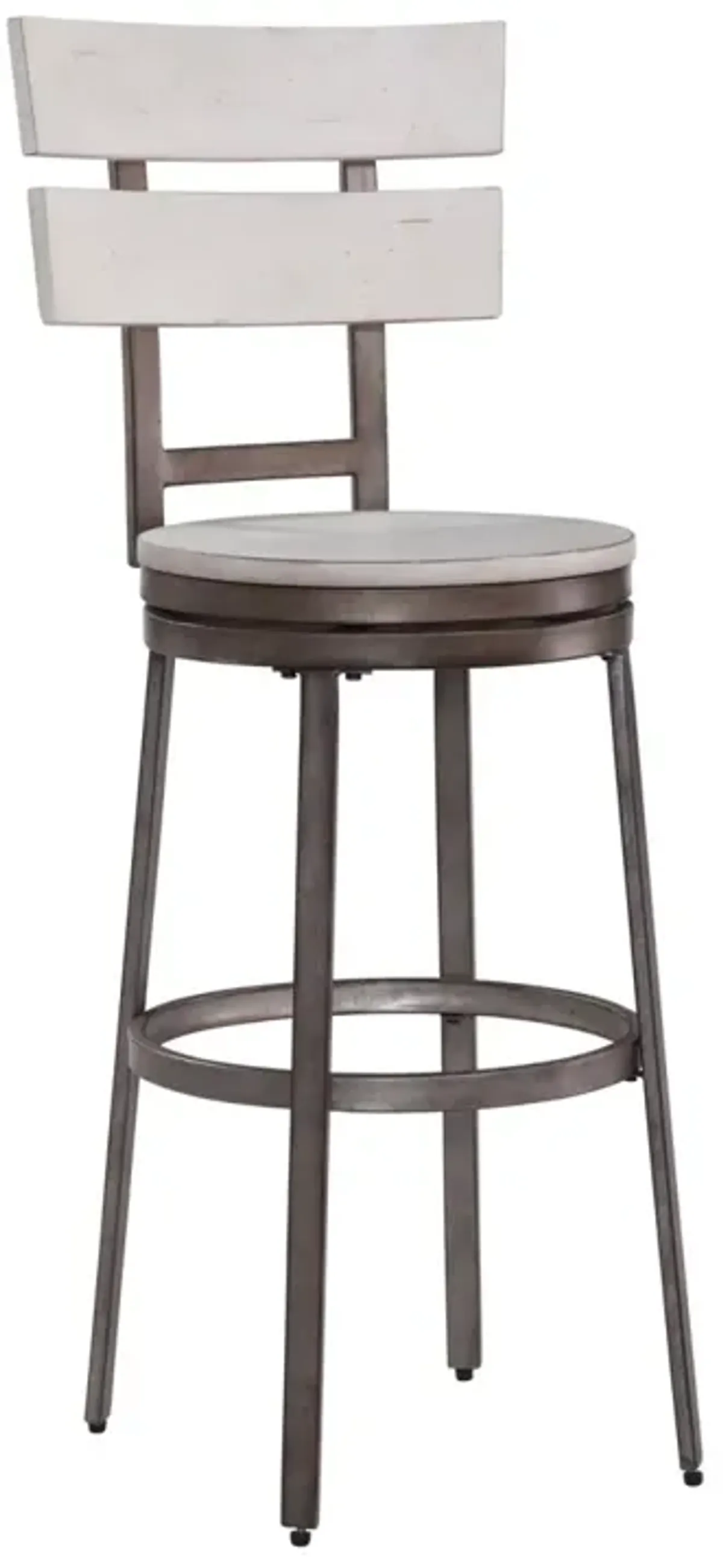 American Woodcrafters Metal Barstool Middle Gray Metal Finish Bar Stool with Back-Wood Frame