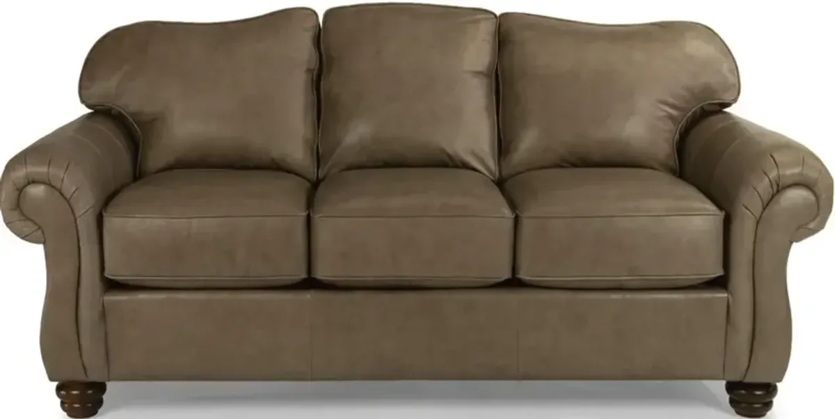 Flexsteel Bexley Brown Leather Sofa