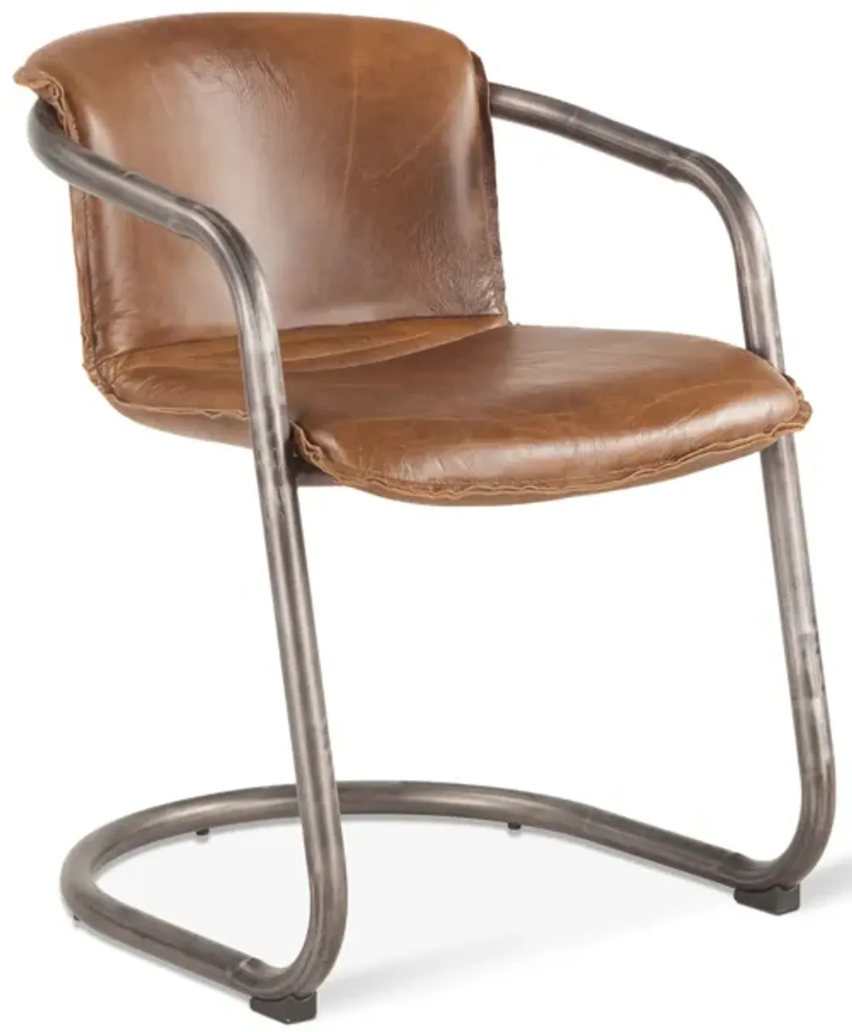 Home Trends Design Portofino Distressed Chestnut Leather Dining Chair