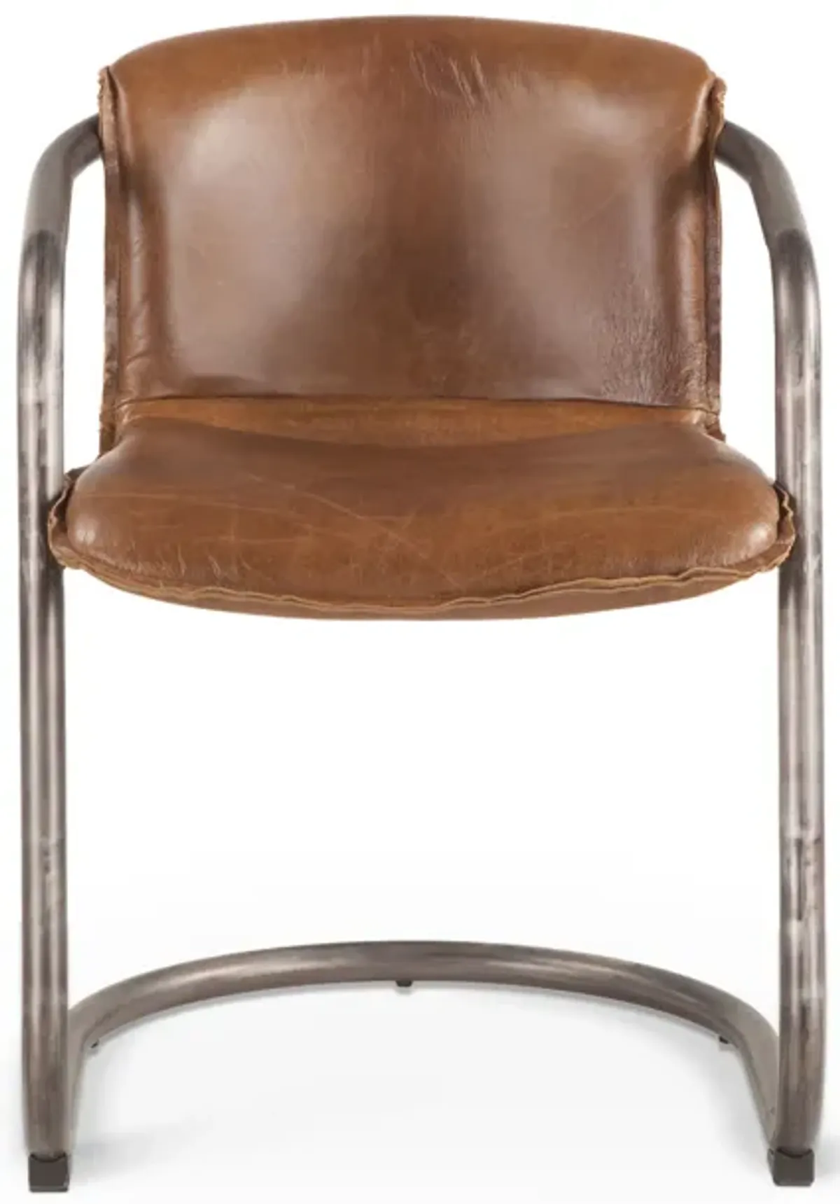 Home Trends Design Portofino Distressed Chestnut Leather Dining Chair