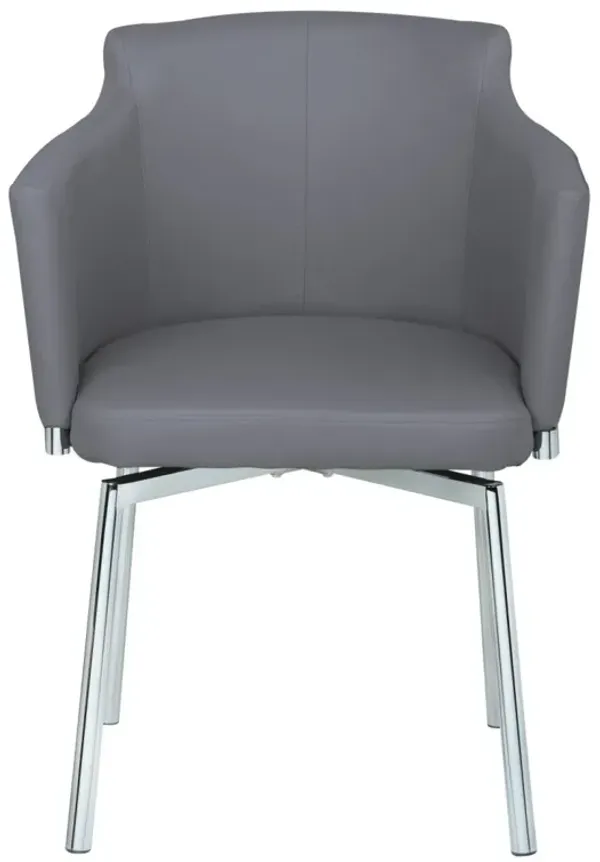 Chintaly Dusty Grey Contemporary Club Arm Chair with Memory Swivel