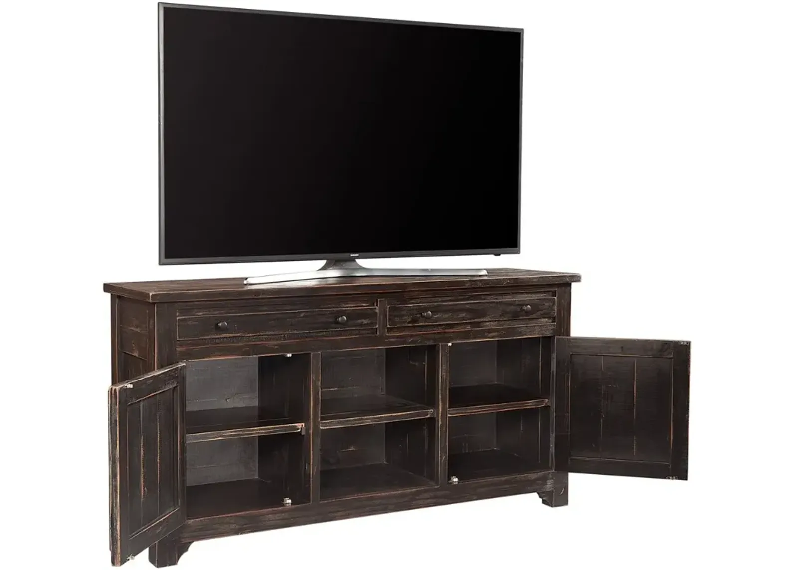 REEDS FARM WEATHERED BLACK 66 INCH TV STAND CONSOLE