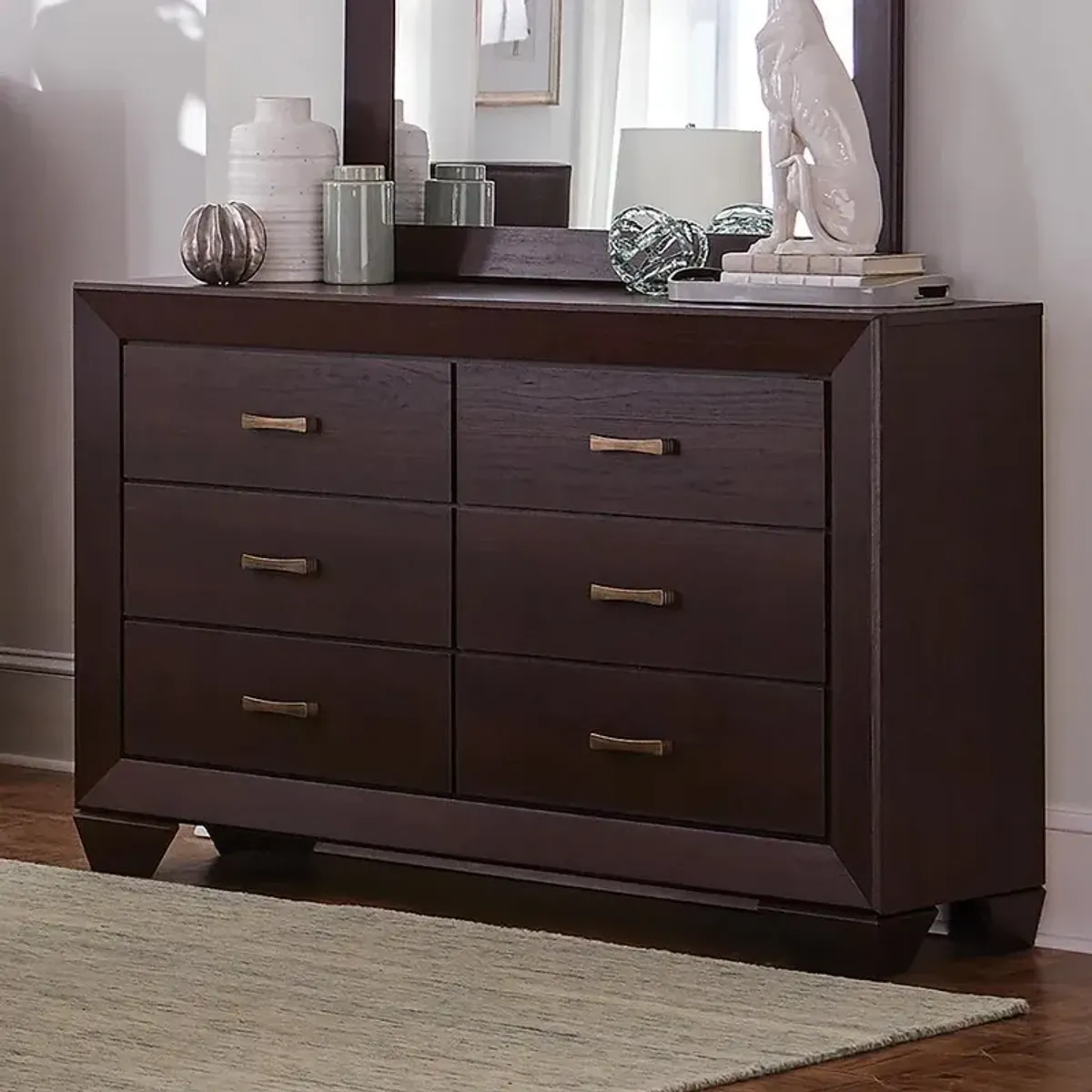 Coaster Kauffman 6-Drawer Dresser Dark Cocoa