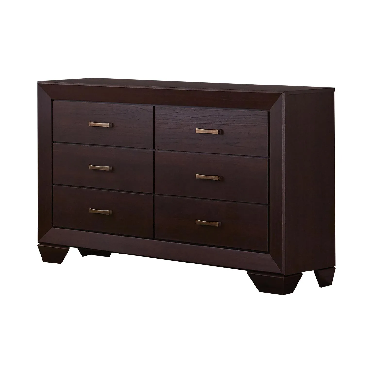 KAUFFMAN SIX-DRAWER DRESSER DARK COCOA