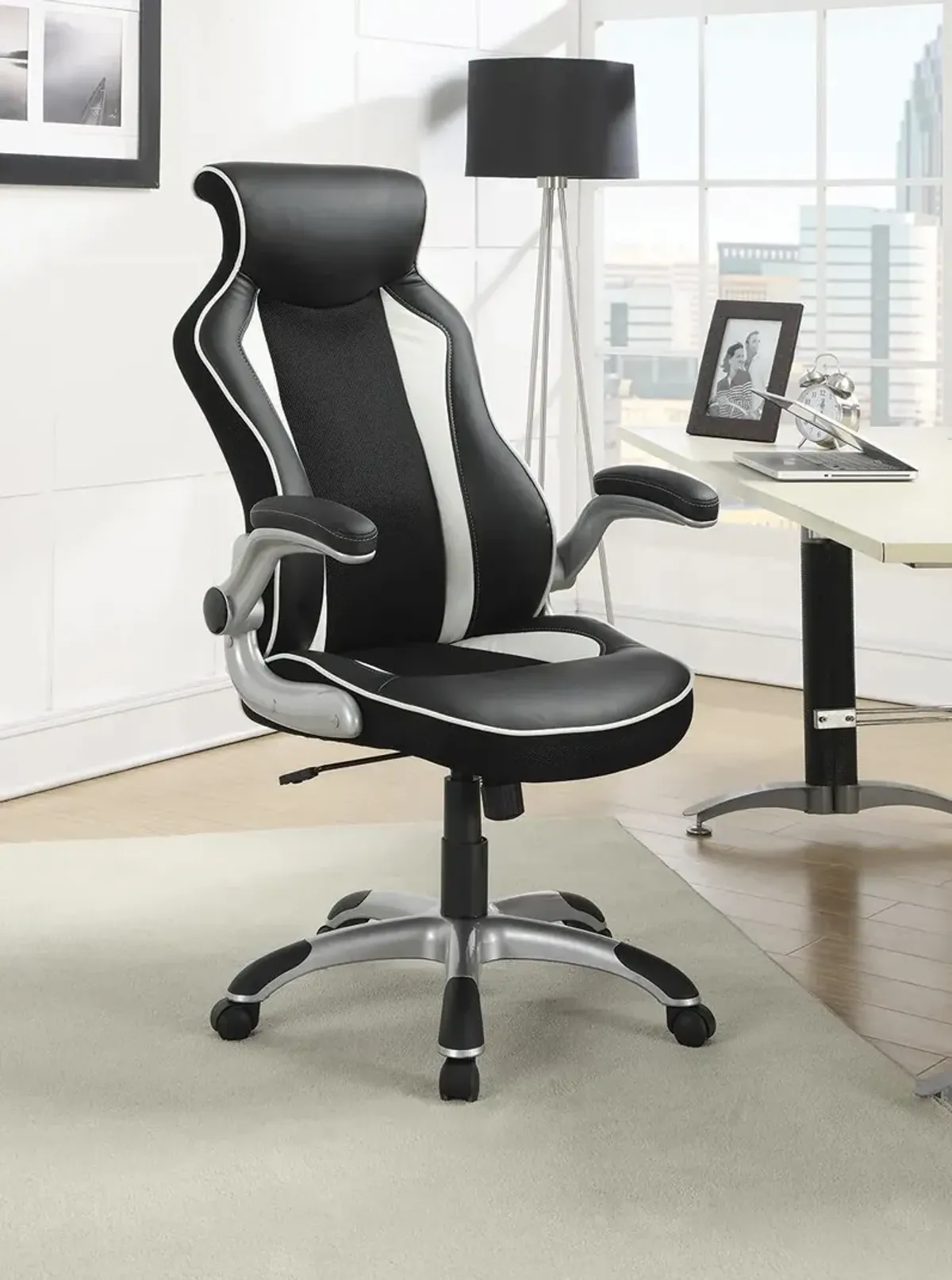 Coaster Dustin Upholstered Adjustable Home Office Desk Chair Black