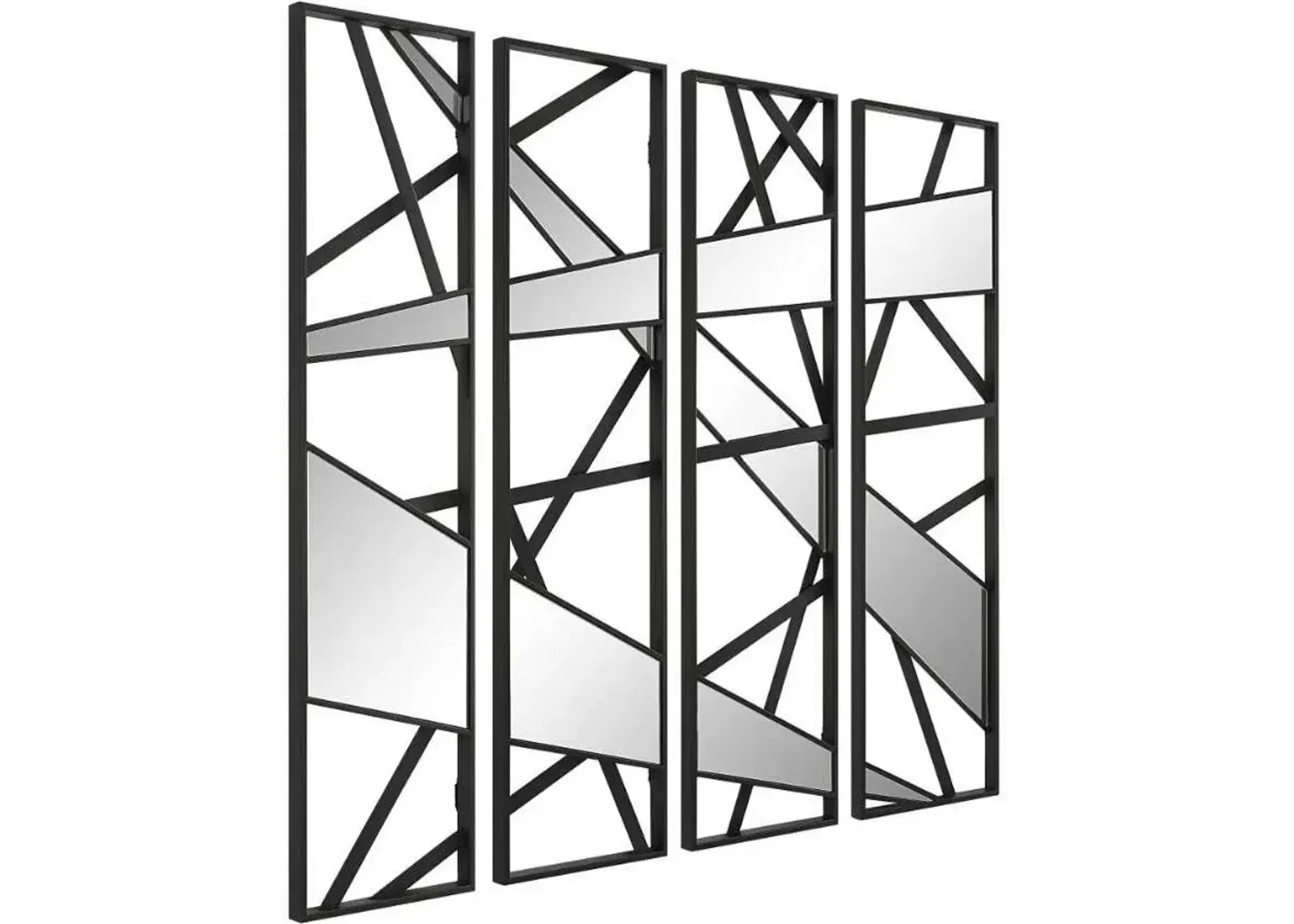 LOOKING GLASS 4-PIECE SATIN BLACK WALL PANEL SET