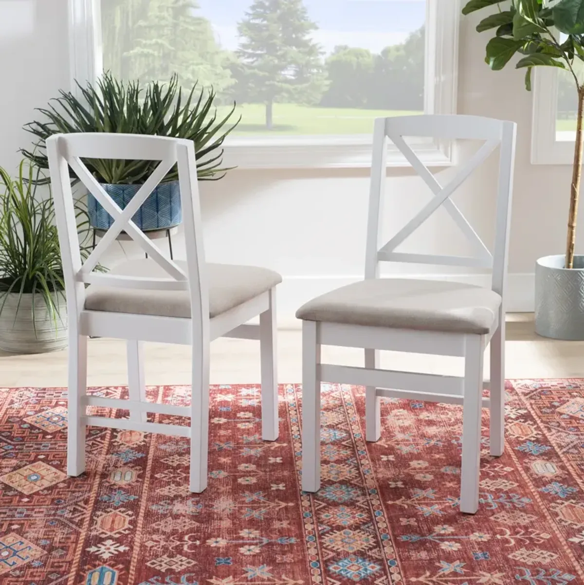 Linon Triena X-Back Dining Chair White